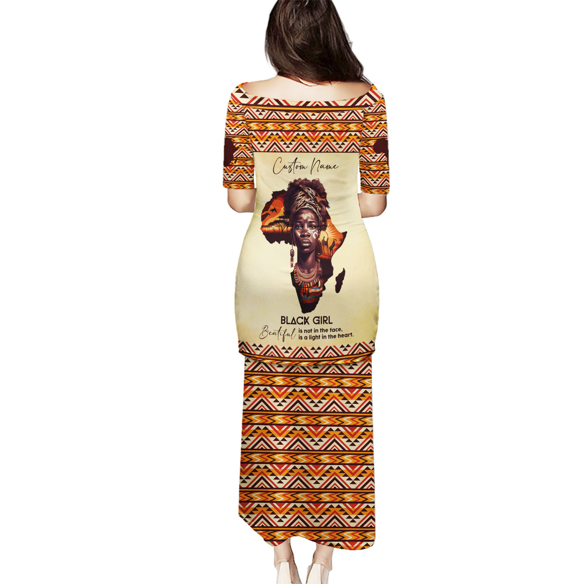 Personalized Love Africa Puletasi Black Girl Beautiful - Wonder Print Shop