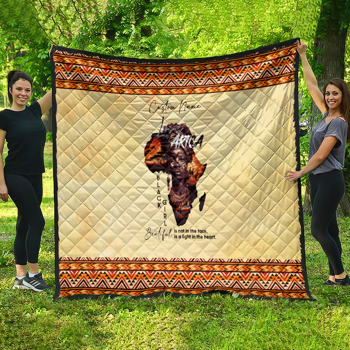 Personalized Love Africa Quilt Black Girl Beautiful - Wonder Print Shop
