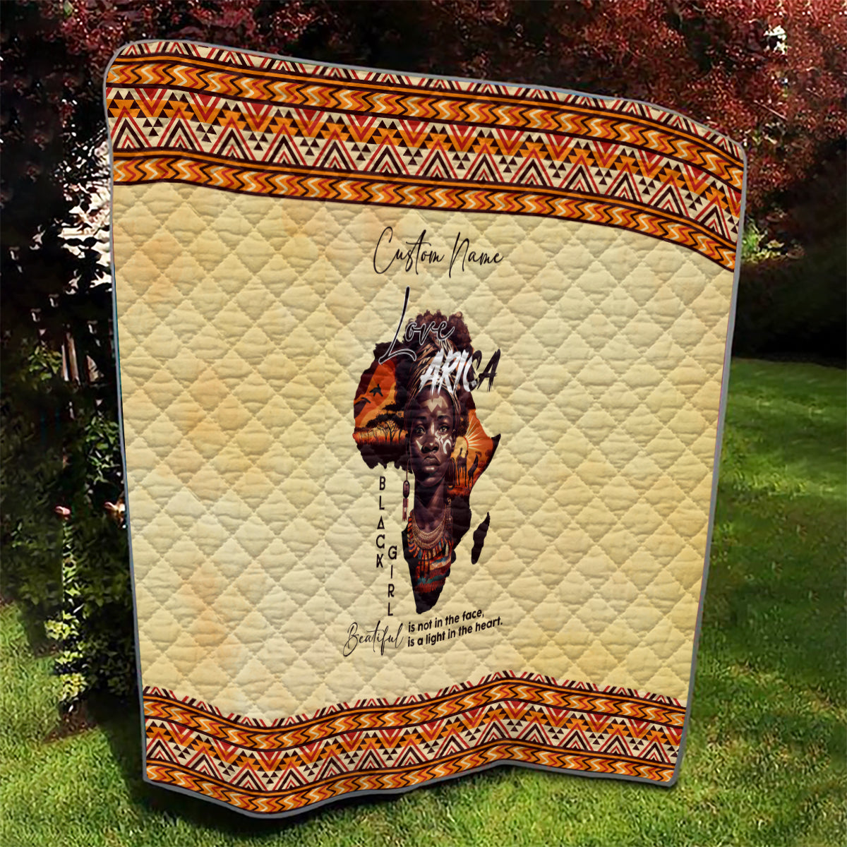 Personalized Love Africa Quilt Black Girl Beautiful - Wonder Print Shop