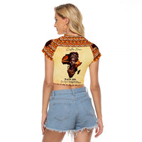 Personalized Love Africa Raglan Cropped T Shirt Black Girl Beautiful - Wonder Print Shop