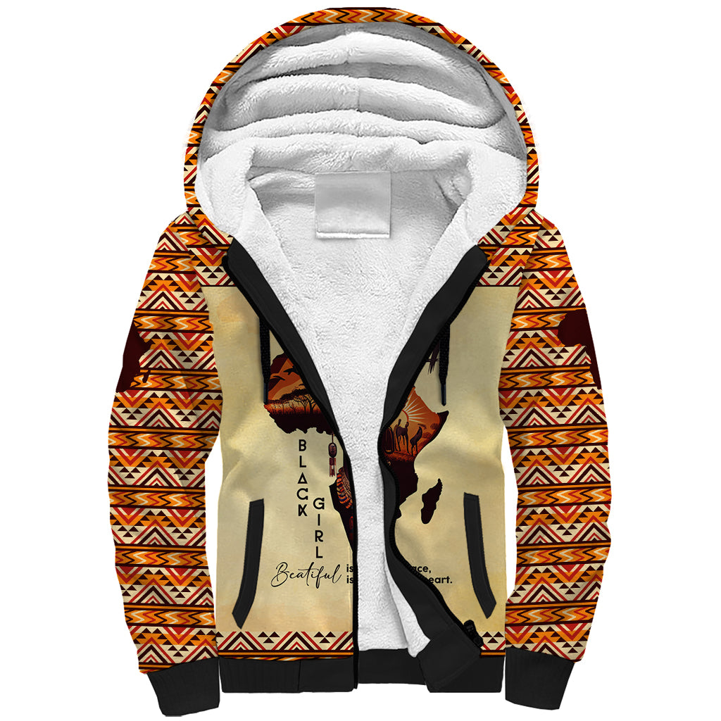 Personalized Love Africa Sherpa Hoodie Black Girl Beautiful - Wonder Print Shop