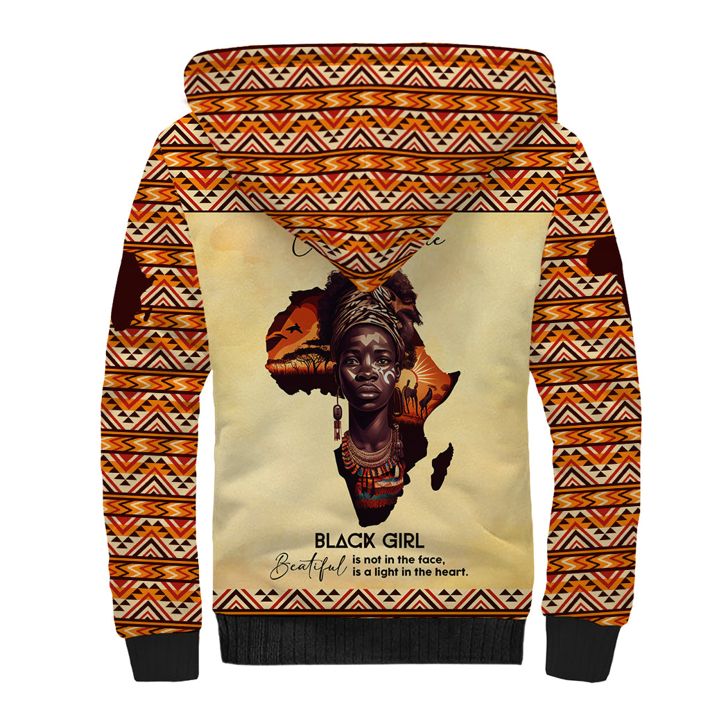 Personalized Love Africa Sherpa Hoodie Black Girl Beautiful - Wonder Print Shop