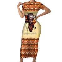 Personalized Love Africa Short Sleeve Bodycon Dress Black Girl Beautiful - Wonder Print Shop