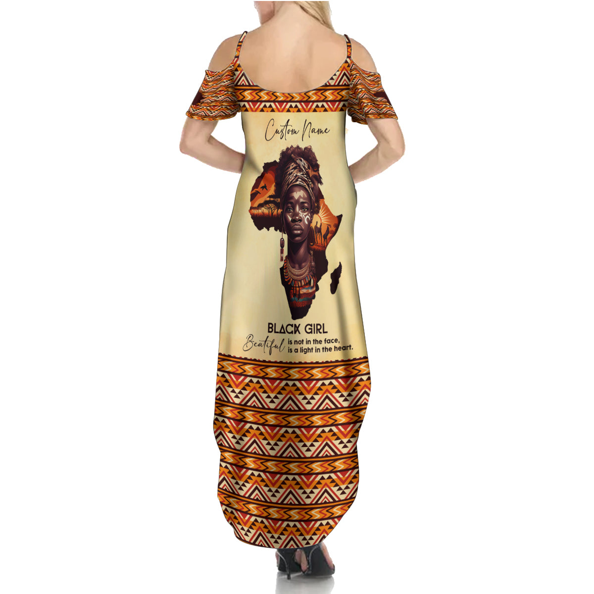 Personalized Love Africa Summer Maxi Dress Black Girl Beautiful - Wonder Print Shop