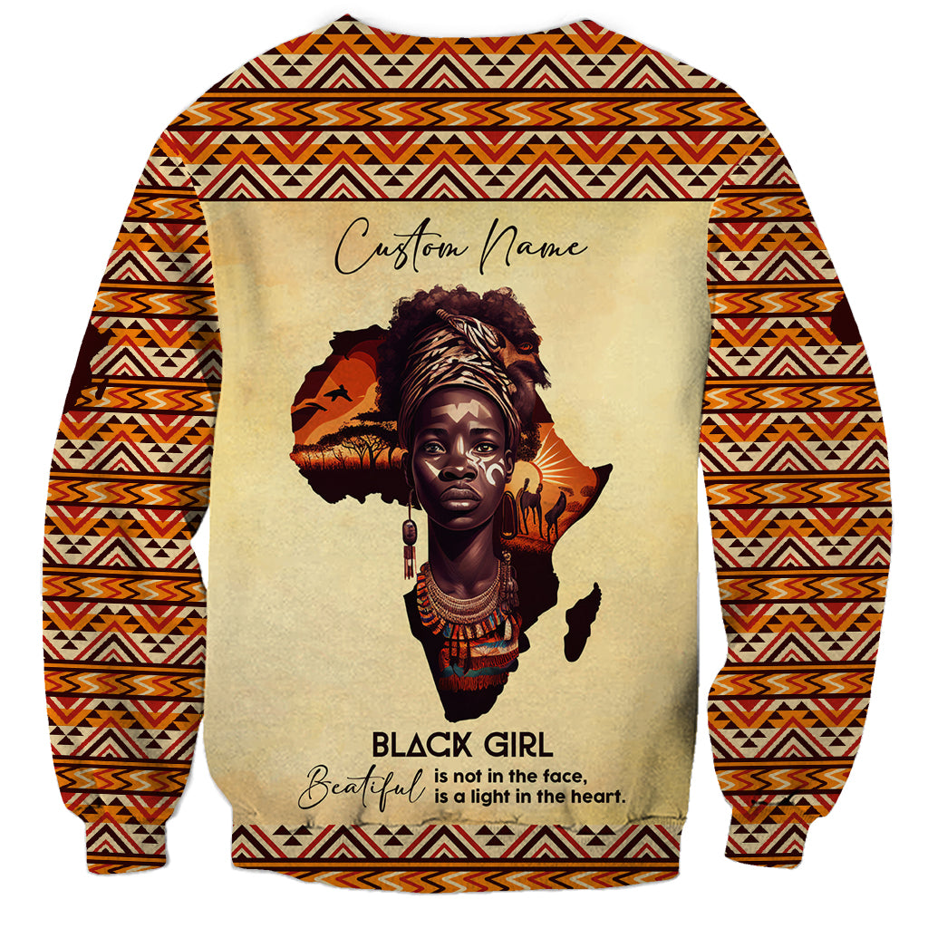 Personalized Love Africa Sweatshirt Black Girl Beautiful - Wonder Print Shop