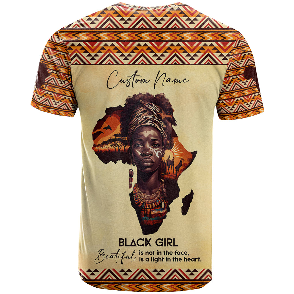 Personalized Love Africa T Shirt Black Girl Beautiful - Wonder Print Shop