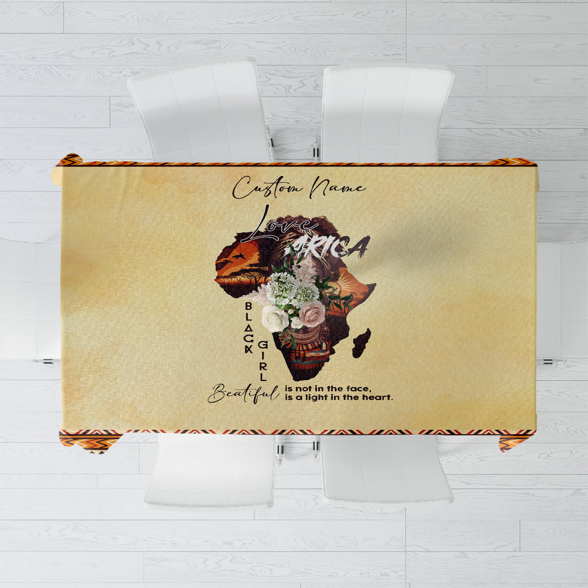 Personalized Love Africa Tablecloth Black Girl Beautiful - Wonder Print Shop
