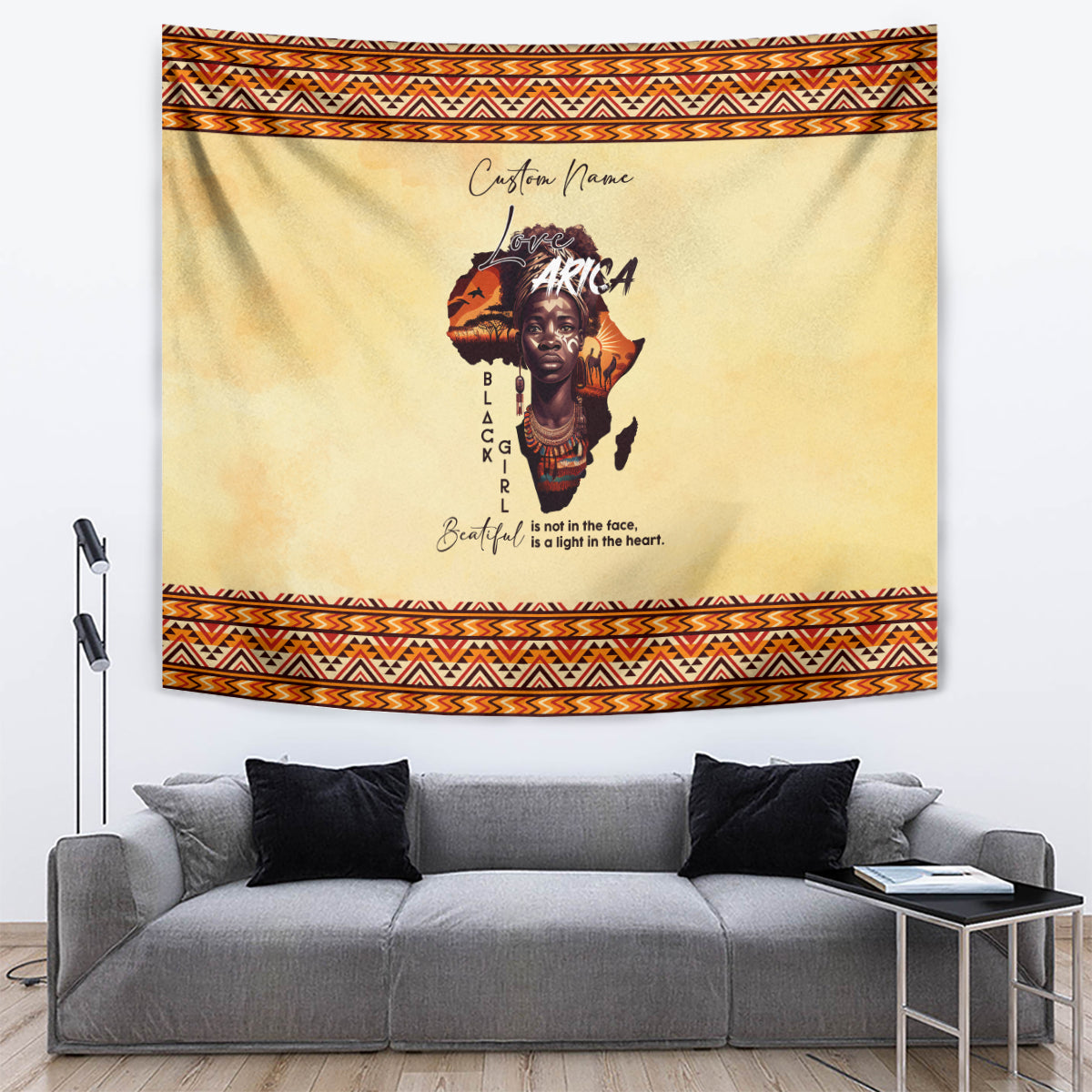 Personalized Love Africa Tapestry Black Girl Beautiful - Wonder Print Shop