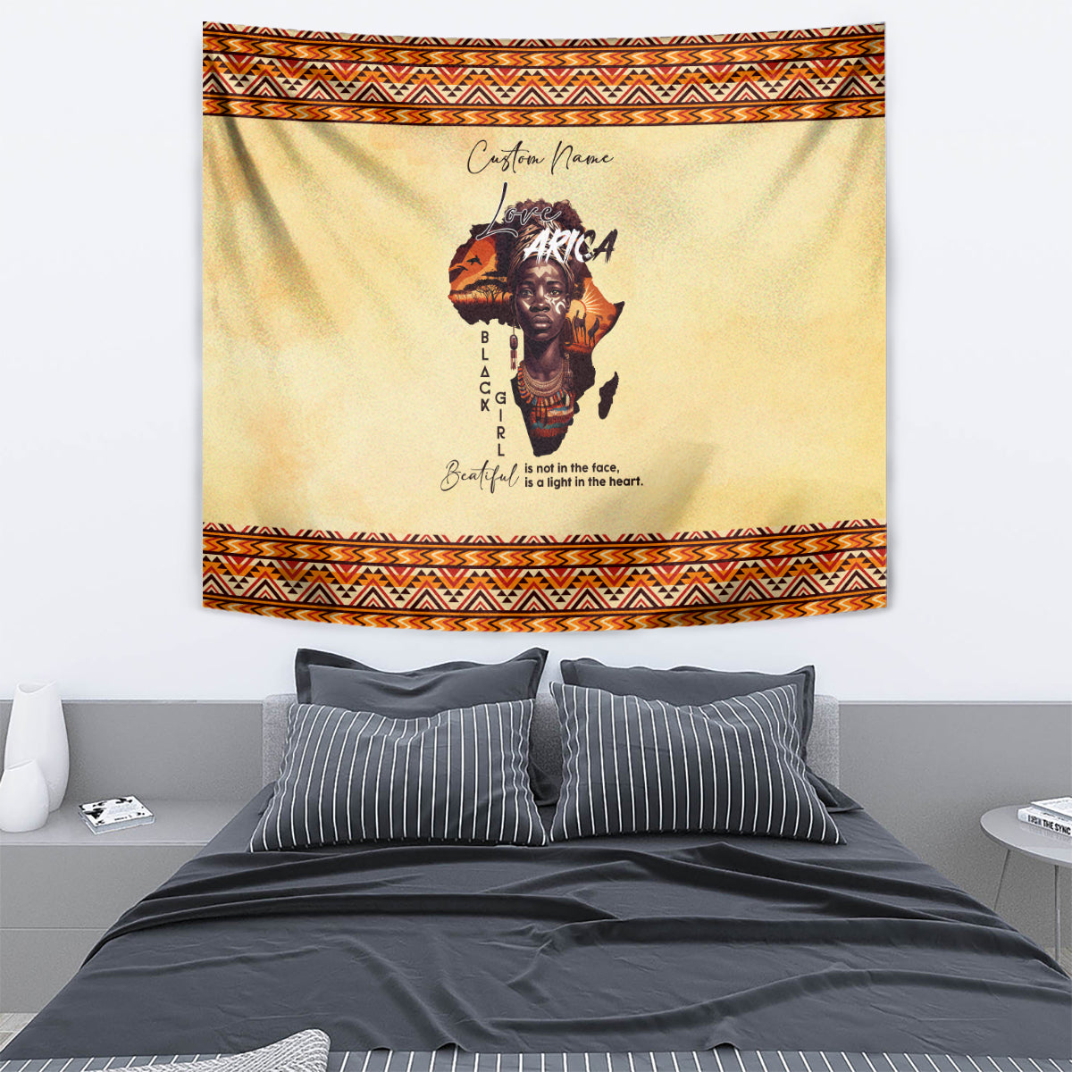 Personalized Love Africa Tapestry Black Girl Beautiful - Wonder Print Shop