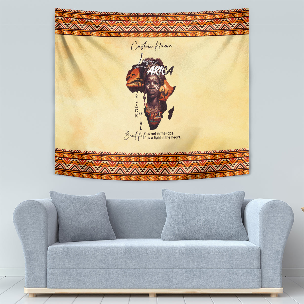 Personalized Love Africa Tapestry Black Girl Beautiful - Wonder Print Shop