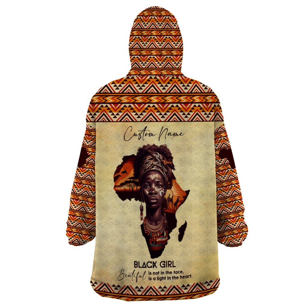 Personalized Love Africa Wearable Blanket Hoodie Black Girl Beautiful - Wonder Print Shop