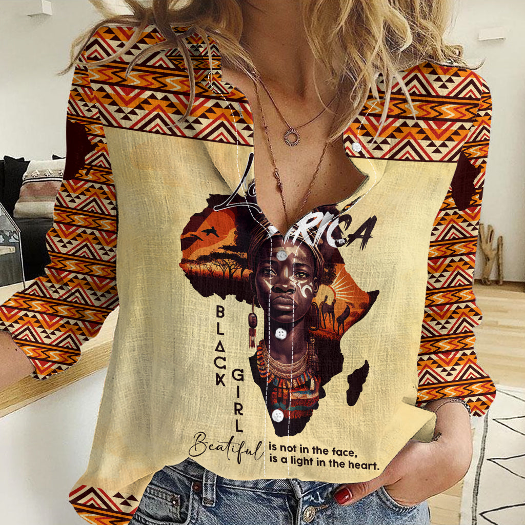 Personalized Love Africa Women Casual Shirt Black Girl Beautiful - Wonder Print Shop