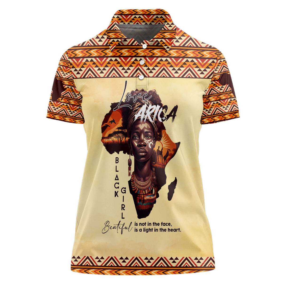 Personalized Love Africa Women Polo Shirt Black Girl Beautiful - Wonder Print Shop