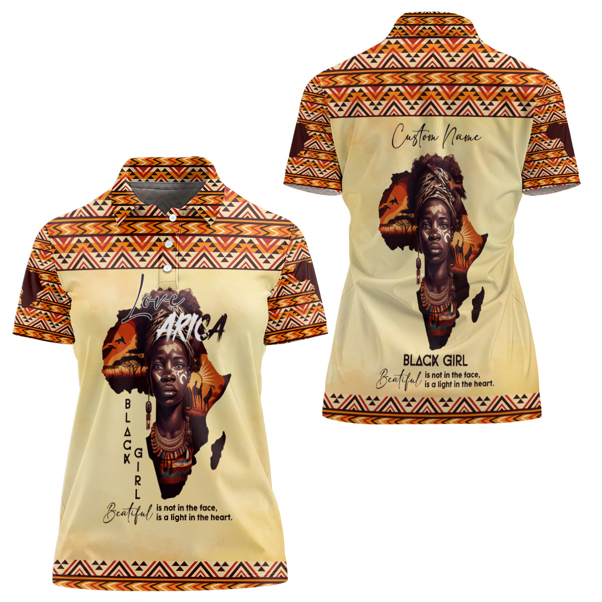 Personalized Love Africa Women Polo Shirt Black Girl Beautiful - Wonder Print Shop