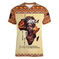 Personalized Love Africa Women V Neck T Shirt Black Girl Beautiful - Wonder Print Shop