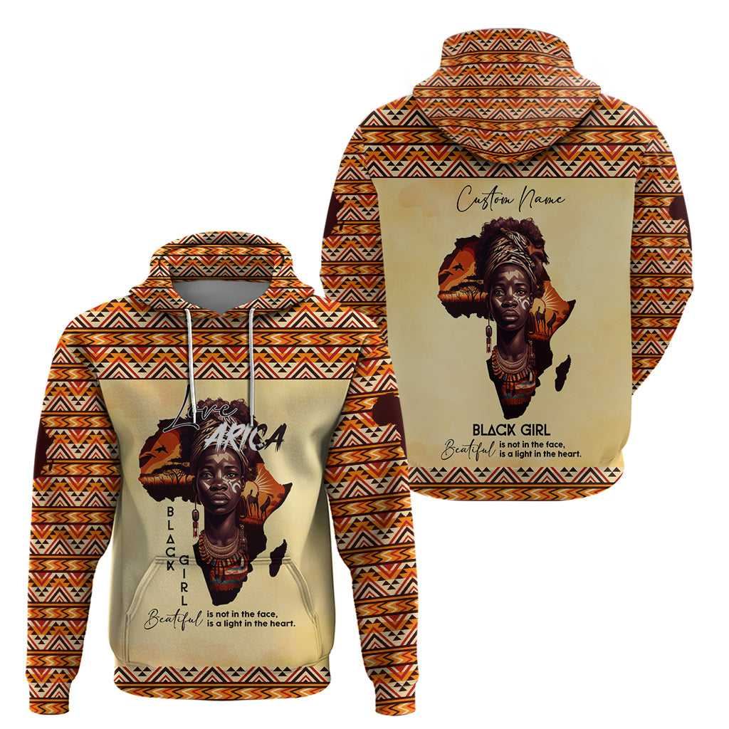 Personalized Love Africa Zip Hoodie Black Girl Beautiful - Wonder Print Shop