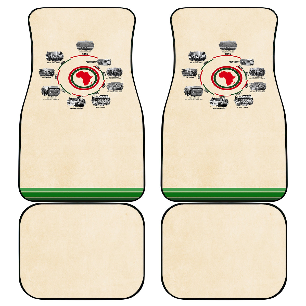 Black History Milestones Car Mats African Timeline - Wonder Print Shop