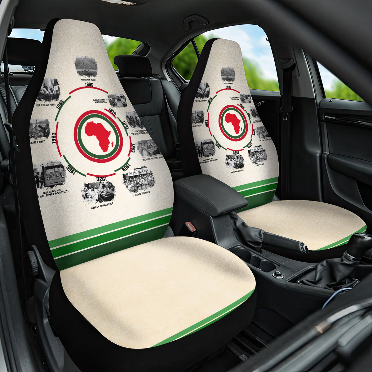 Black History Milestones Car Seat Cover African Timeline - Wonder Print Shop