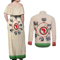 Black History Milestones Couples Matching Off Shoulder Maxi Dress and Long Sleeve Button Shirt African Timeline - Wonder Print Shop