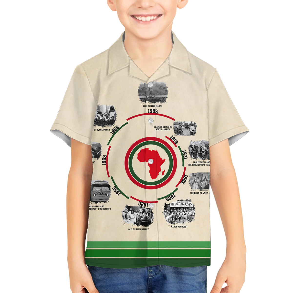 Black History Milestones Family Matching Long Sleeve Bodycon Dress and Hawaiian Shirt African Timeline - Wonder Print Shop