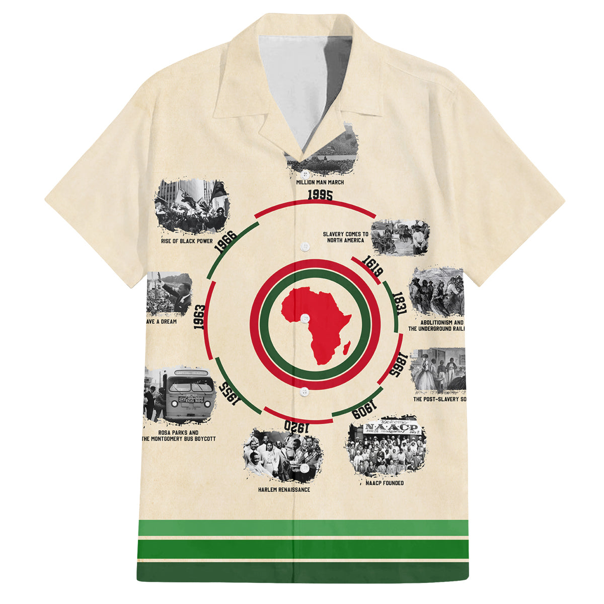 Black History Milestones Family Matching Off The Shoulder Long Sleeve Dress and Hawaiian Shirt African Timeline - Wonder Print Shop