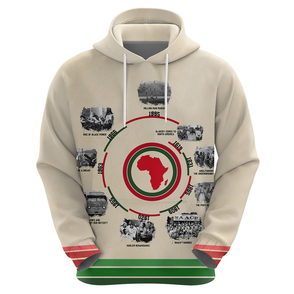 Black History Milestones Hoodie African Timeline - Wonder Print Shop