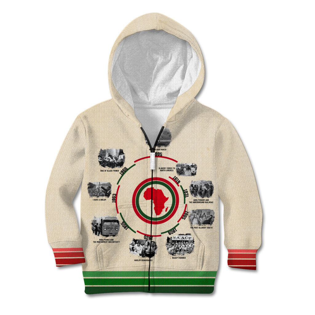 Black History Milestones Kid Hoodie African Timeline - Wonder Print Shop