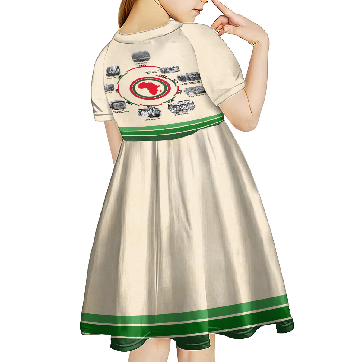 Black History Milestones Kid Short Sleeve Dress African Timeline - Wonder Print Shop