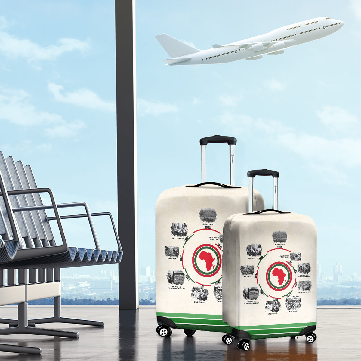 Black History Milestones Luggage Cover African Timeline - Wonder Print Shop