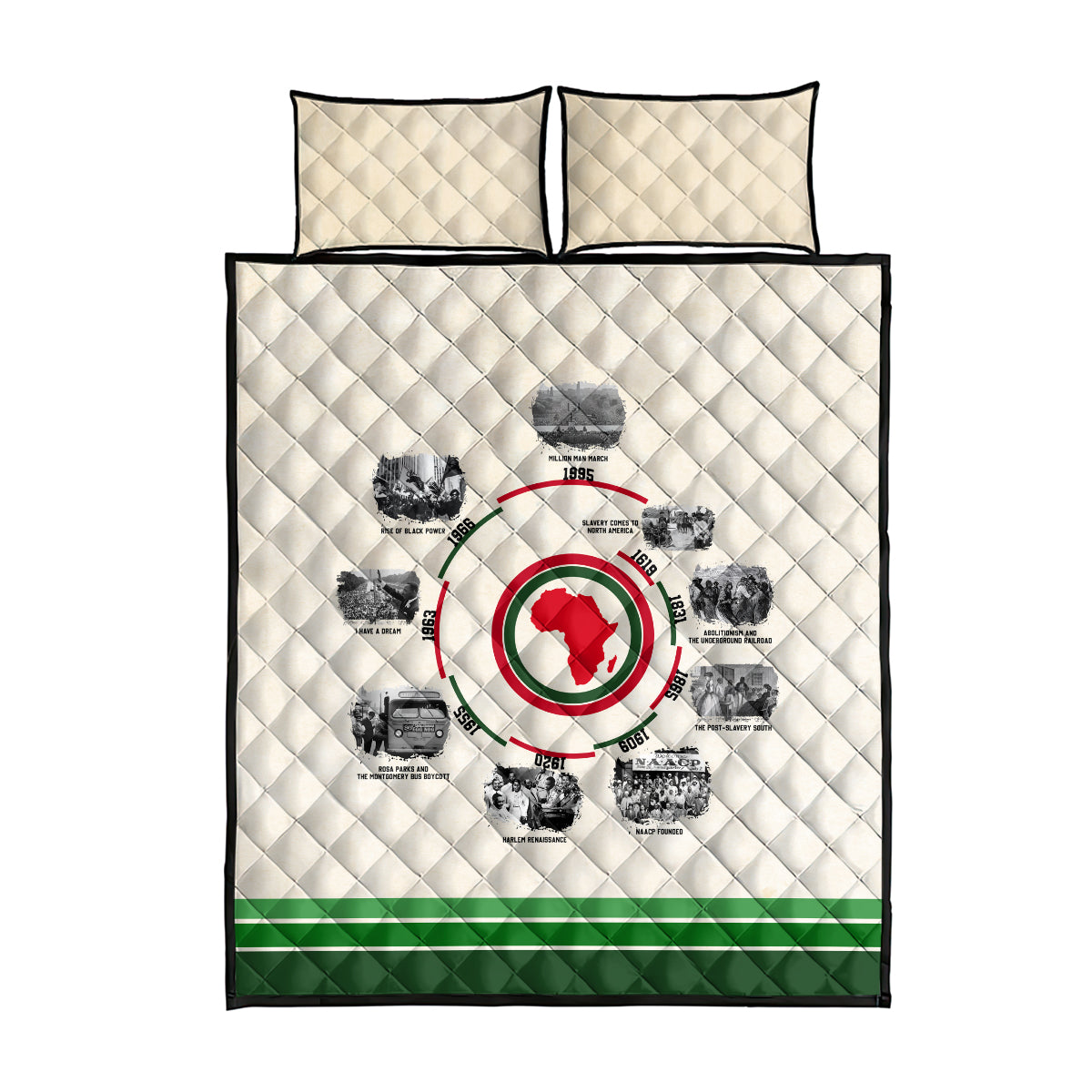 Black History Milestones Quilt Bed Set African Timeline - Wonder Print Shop