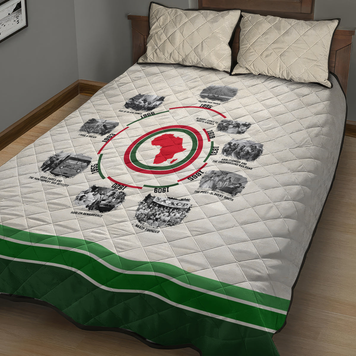 Black History Milestones Quilt Bed Set African Timeline - Wonder Print Shop