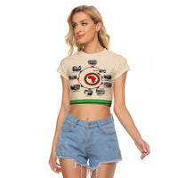 Black History Milestones Raglan Cropped T Shirt African Timeline - Wonder Print Shop