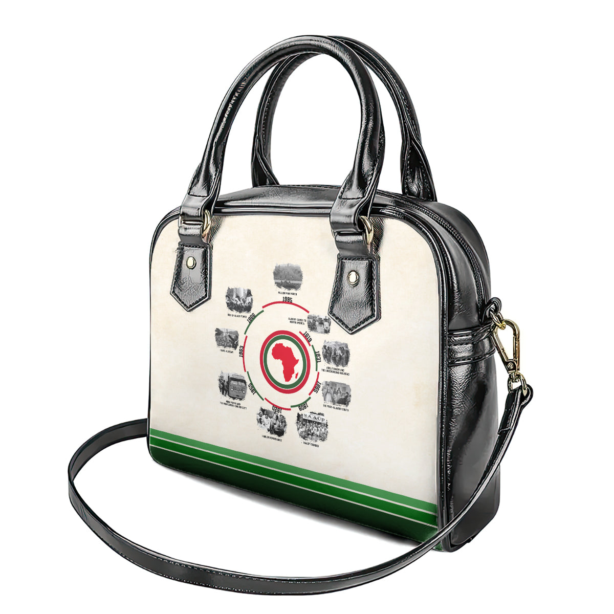 Black History Milestones Shoulder Handbag African Timeline