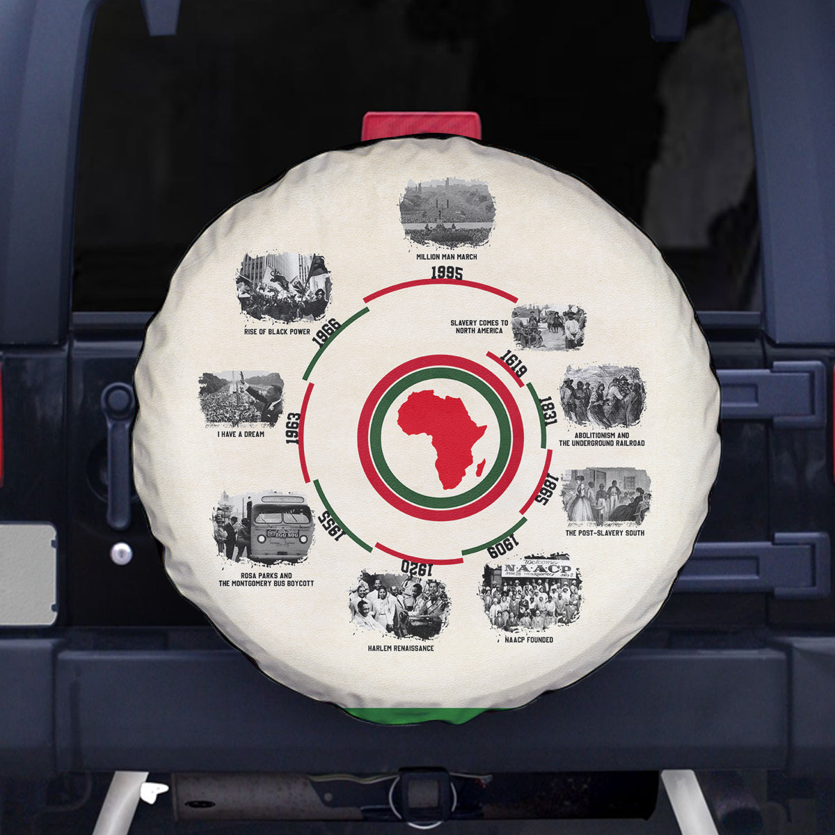 Black History Milestones Spare Tire Cover African Timeline - Wonder Print Shop