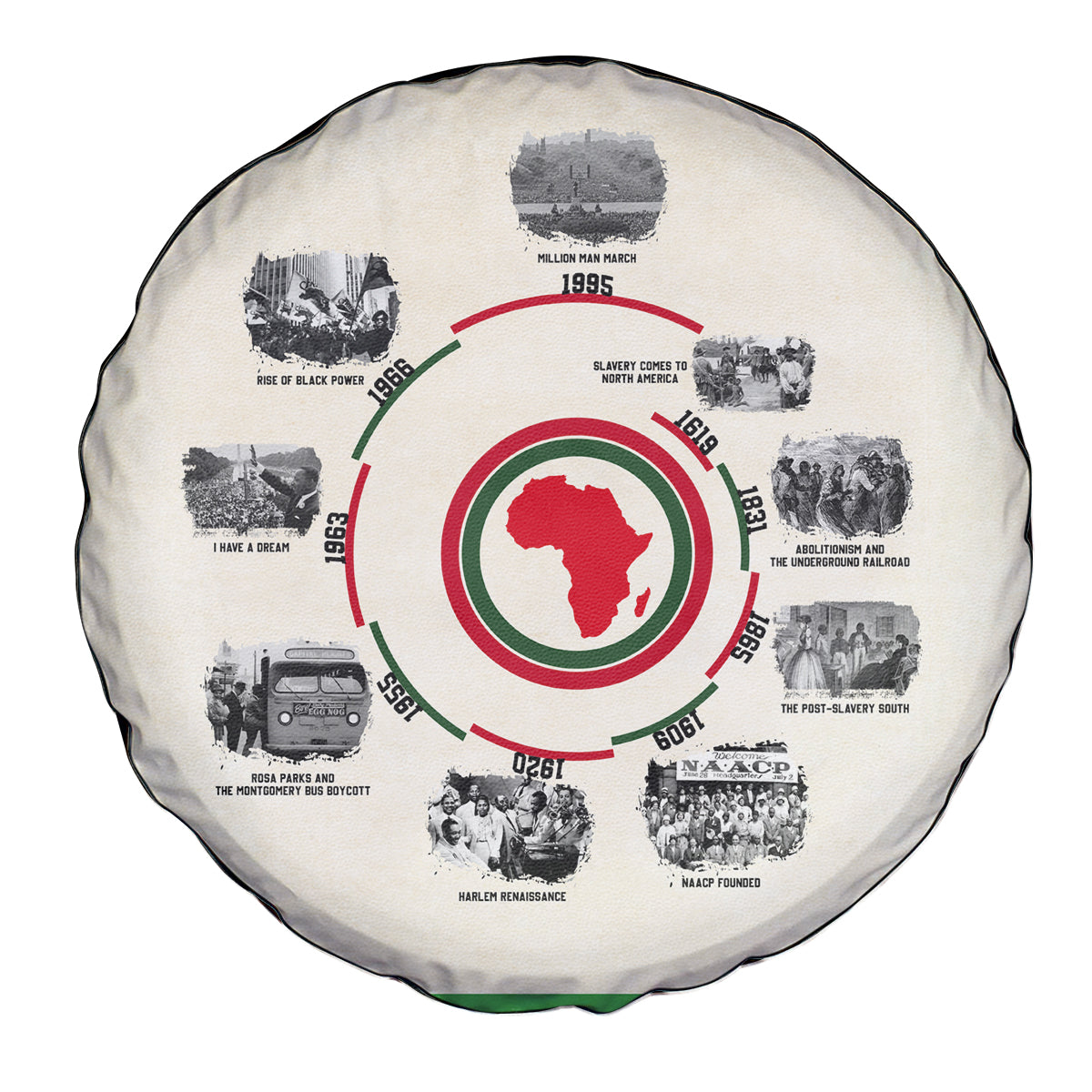 Black History Milestones Spare Tire Cover African Timeline - Wonder Print Shop