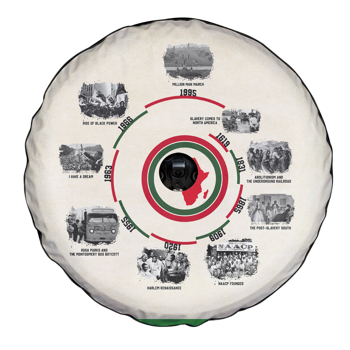 Black History Milestones Spare Tire Cover African Timeline - Wonder Print Shop