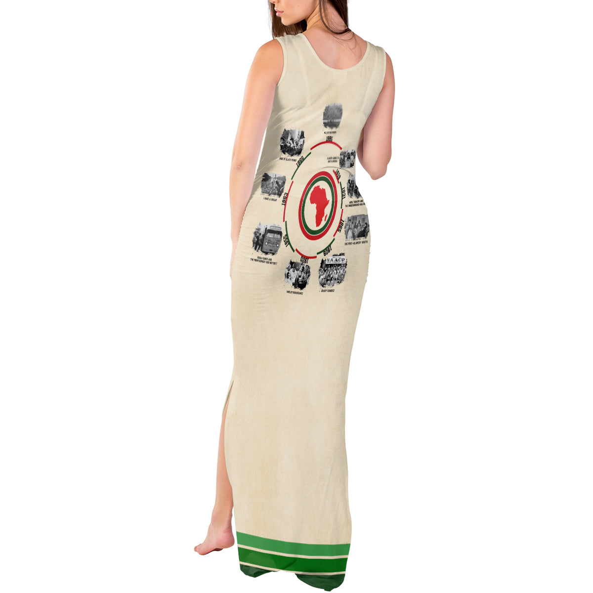 Black History Milestones Tank Maxi Dress African Timeline - Wonder Print Shop