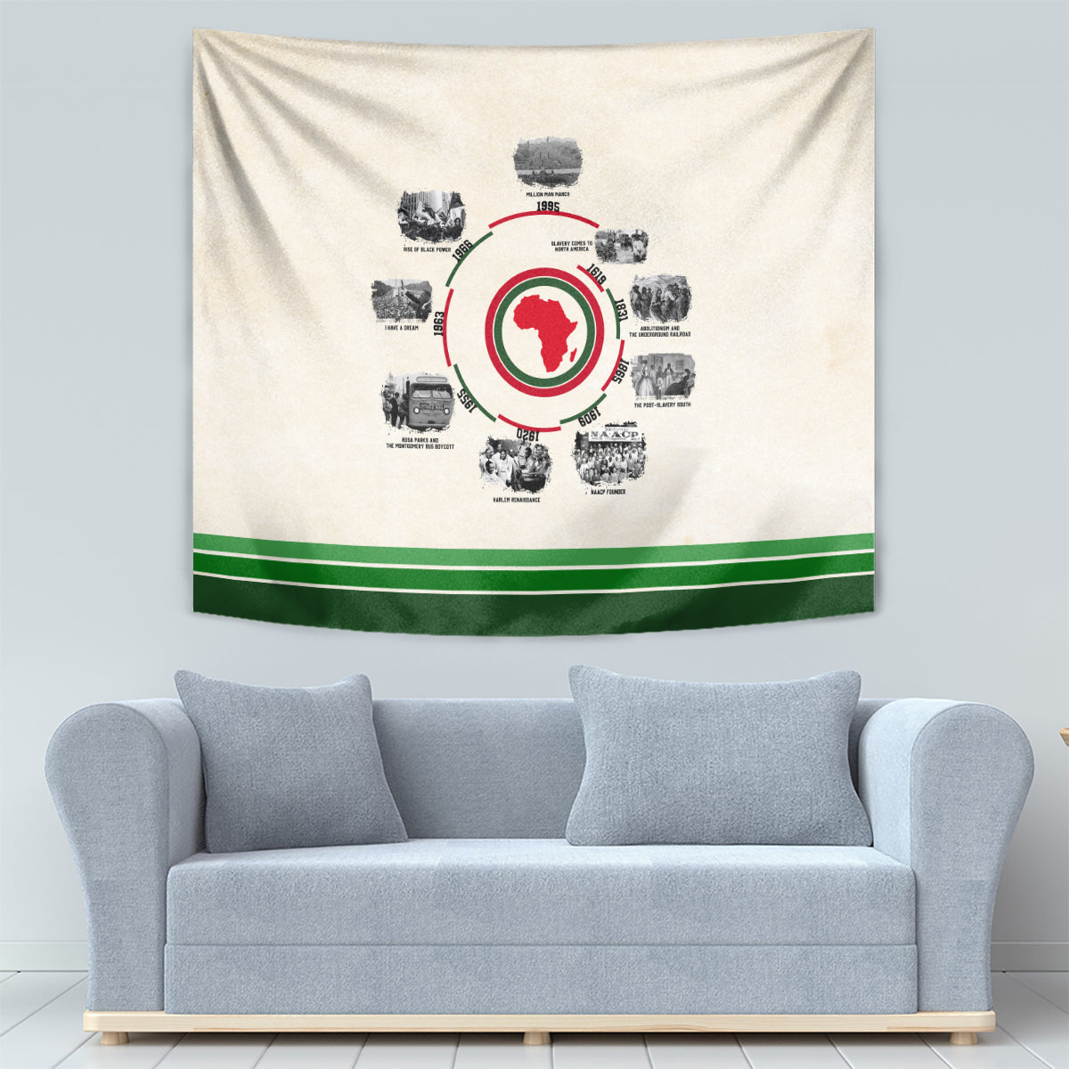 Black History Milestones Tapestry African Timeline - Wonder Print Shop