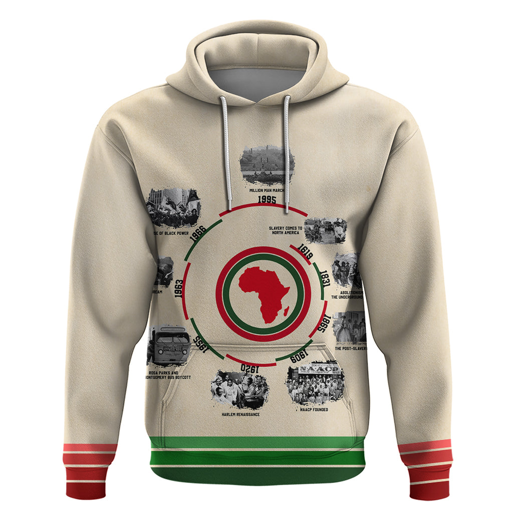 Black History Milestones Zip Hoodie African Timeline - Wonder Print Shop
