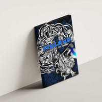 Finland Viking Blood Canvas Wall Art Nordic Runes and Shield of Ancestry in Tribal Knotwork