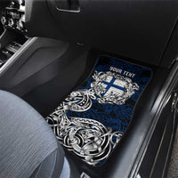 Finland Viking Blood Car Mats Nordic Runes and Shield of Ancestry in Tribal Knotwork