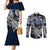 Personalized Finland Viking Blood Couples Matching Mermaid Dress and Long Sleeve Button Shirt Nordic Runes and Shield of Ancestry in Tribal Knotwork