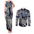 Personalized Finland Viking Blood Couples Matching Tank Maxi Dress and Long Sleeve Button Shirt Nordic Runes and Shield of Ancestry in Tribal Knotwork