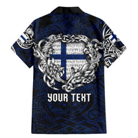 Personalized Finland Viking Blood Family Matching Mermaid Dress and Hawaiian Shirt Nordic Runes and Shield of Ancestry in Tribal Knotwork