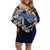 Personalized Finland Viking Blood Family Matching Off Shoulder Short Dress and Hawaiian Shirt Nordic Runes and Shield of Ancestry in Tribal Knotwork