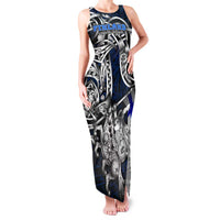 Personalized Finland Viking Blood Family Matching Tank Maxi Dress and Hawaiian Shirt Nordic Runes and Shield of Ancestry in Tribal Knotwork