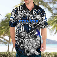 Personalized Finland Viking Blood Hawaiian Shirt Nordic Runes and Shield of Ancestry in Tribal Knotwork