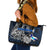 Finland Viking Blood Leather Tote Bag Nordic Runes and Shield of Ancestry in Tribal Knotwork