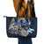 Finland Viking Blood Leather Tote Bag Nordic Runes and Shield of Ancestry in Tribal Knotwork