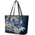 Finland Viking Blood Leather Tote Bag Nordic Runes and Shield of Ancestry in Tribal Knotwork